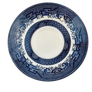 Churchill Blue Willow Saucer Only For Large Flat Cup England Georgian Shape‎